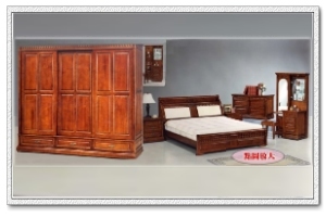 大豐收家具公司-台中沙發,台中床組,原木家具-奧斯卡樟木床組+衣櫥