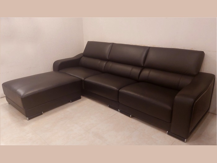 大豐收家具,台中沙發,台中床組,原木家具-999厚牛皮L型沙發-特價家具