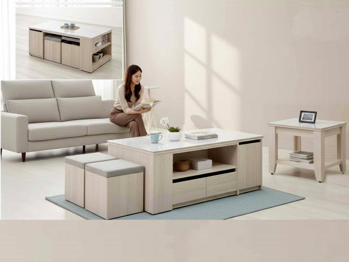 台中家具公司推薦｜大豐收傢俱─豐原傢俱・千坪直營賣場─奶茶茶几